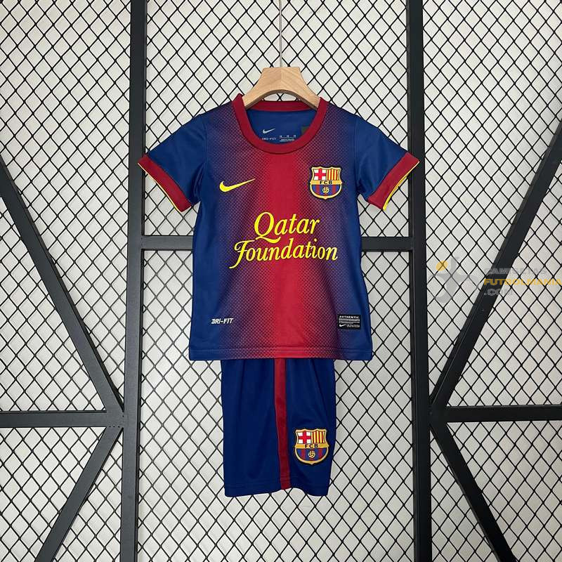 Camiseta y Pantalón Niños Barcelona Primera Equipación Retro Clásica 2012-2013