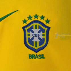 Camiseta y Pantalón Niños Brasil Primera Equipación Retro Clásica 2004