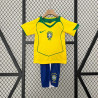 Camiseta y Pantalón Niños Brasil Primera Equipación Retro Clásica 2004