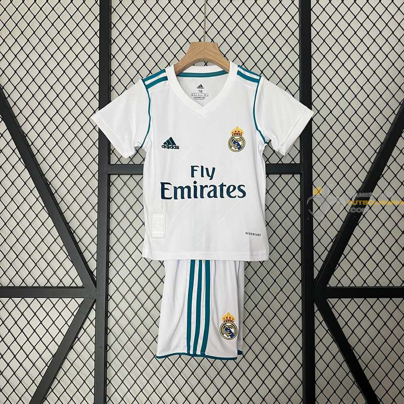 Camiseta y Pantalón Niños Real Madrid Primera Equipación Retro Clásica 2017-2018