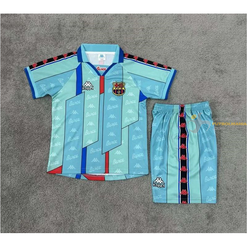 Camiseta y Pantalón Niños Barcelona Segunda Equipación Retro Clásica 1996-1997