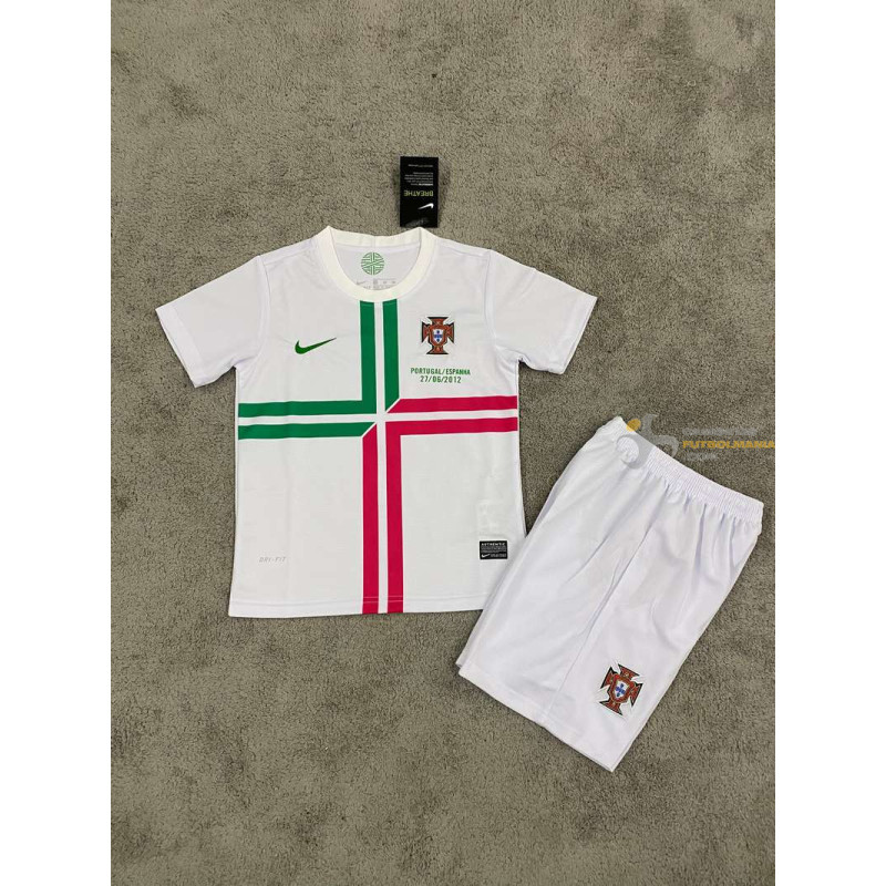 Camiseta y Pantalón Niños Portugal Segunda Equipación Retro Clásica 2012