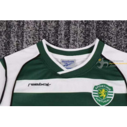 Camiseta y Pantalón Niños Sporting de Lisboa Primera Equipación Retro Clásica 2001-2003