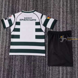 Camiseta y Pantalón Niños Sporting de Lisboa Primera Equipación Retro Clásica 2001-2003