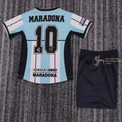 Camiseta y Pantalón Niños Argentina Homenaje Maradona 10 Retro Clásica 2001