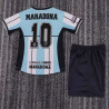 Camiseta y Pantalón Niños Argentina Homenaje Maradona 10 Retro Clásica 2001