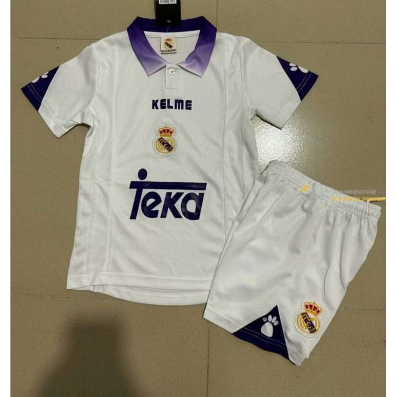 Camiseta y Pantalón Niños Real Madrid Primera Equipación Retro Clásica 1997-1998