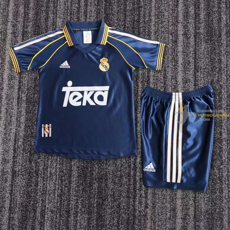 Camiseta y Pantalón Niños Real Madrid Tercera Equipación Retro Clásica 1998-2000