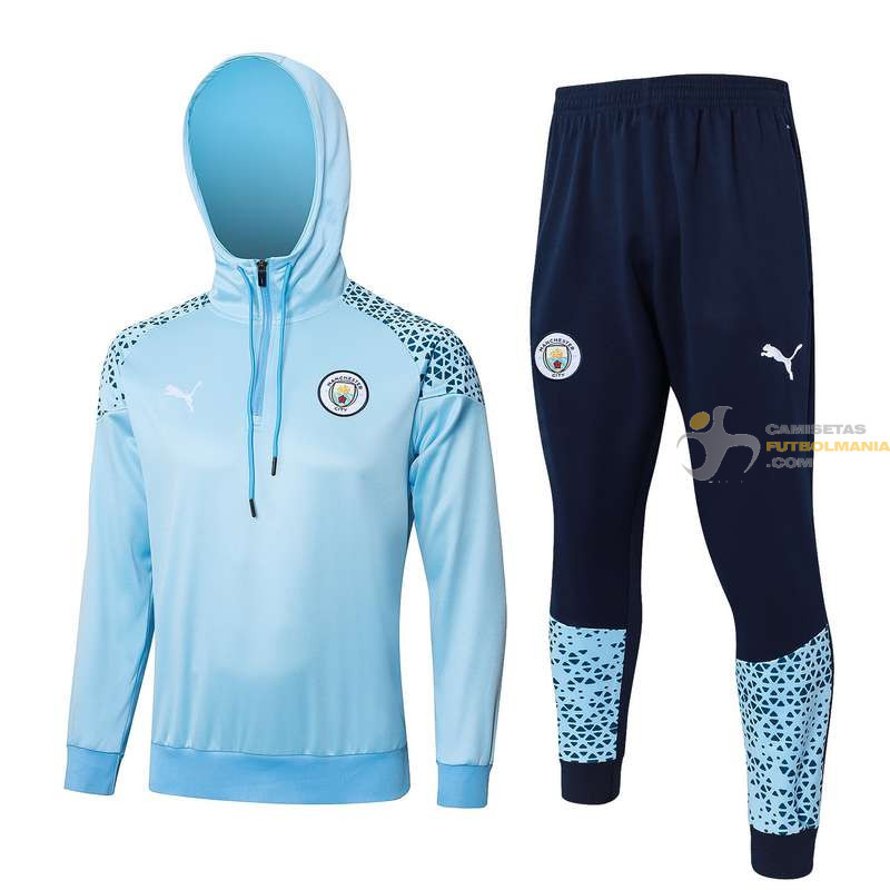 Chándal Capucha Manchester City Azul Claro 2024-2025