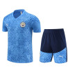 Camiseta y Pantalón Fútbol Niños Manchester City Entrenamiento Azul 2024-2025