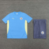 Camiseta y Pantalón Fútbol Niños Manchester City Entrenamiento Azul Z 2024-2025