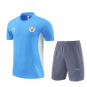 Camiseta y Pantalón Fútbol Niños Manchester City Entrenamiento Azul Z 2024-2025