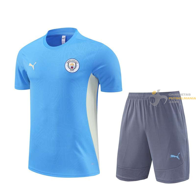 Camiseta y Pantalón Manchester City Entrenamiento Azul Z 2024-2025