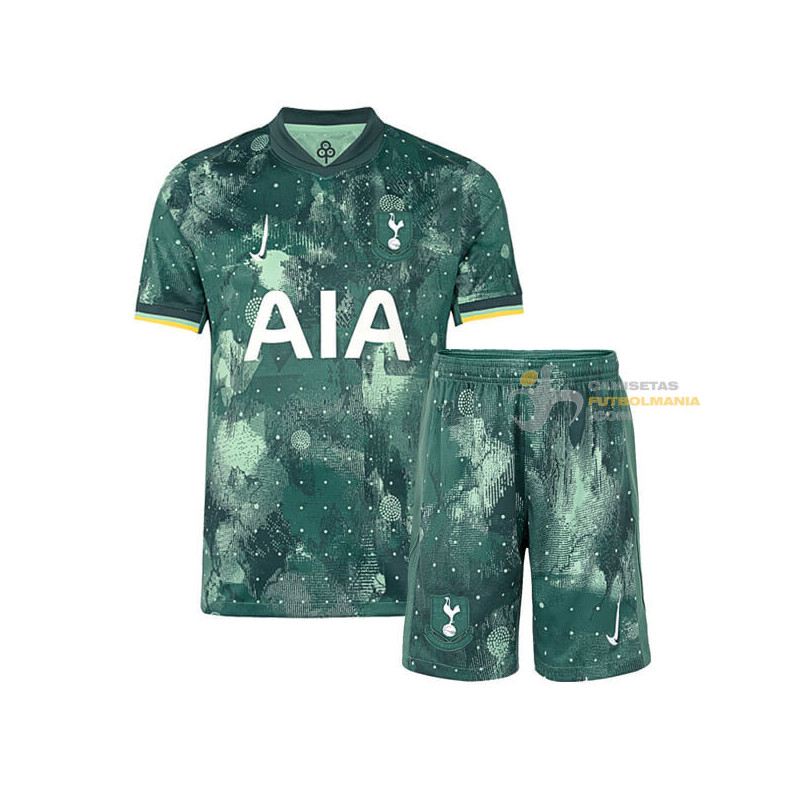 Camiseta y Pantalón Fútbol Tottenham Niños Tercera Equipación 2024-2025