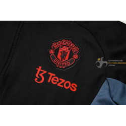 Chándal Niños Manchester United Chaqueta Negro Azul 2024-2025