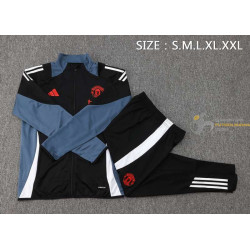 Chándal Niños Manchester United Chaqueta Negro Azul 2024-2025