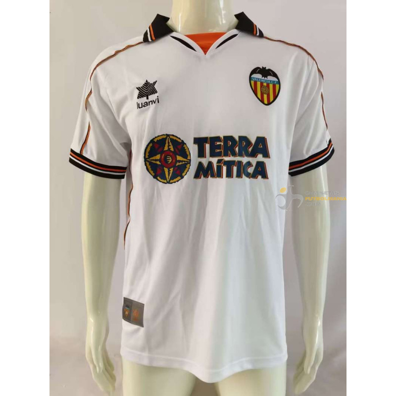 Camiseta Fútbol Valencia Primera Equipación Retro Clásica 1999-2000