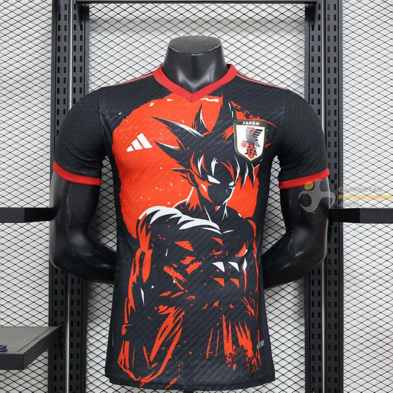 Camiseta Japón Versión Jugador Especial Edición Dragon Ball Negra Roja