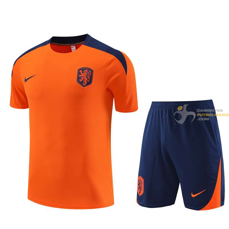 Camiseta y Pantalón Niños Holanda Entrenamiento Naranja 2024-2025