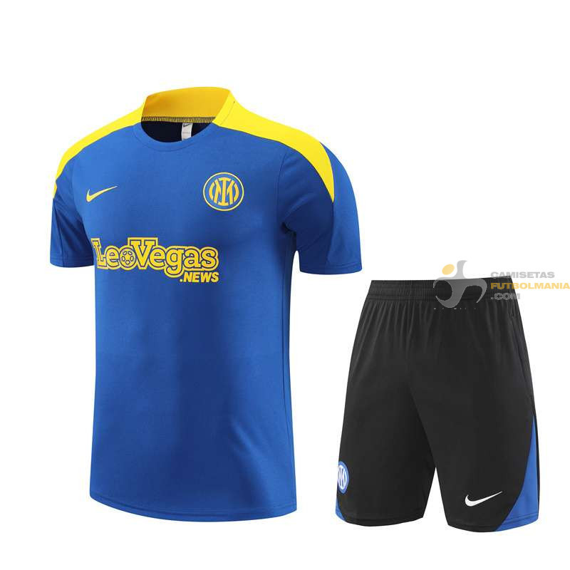 Camiseta y Pantalón Niños Inter Milán Entrenamiento Azul 2024-2025