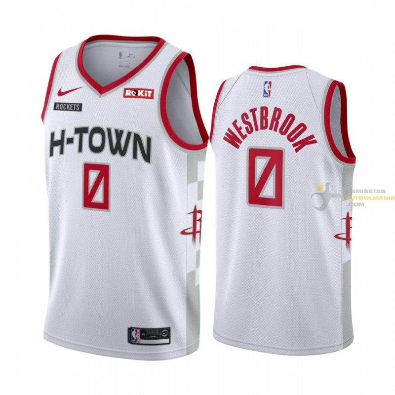 descuento legislación gesto Camiseta NBA Russell Westbrook de Houston Rockets Blanca 2019-2020