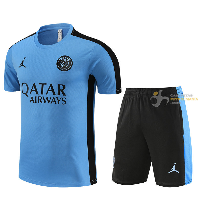 Camiseta y Pantalón Paris Saint-Germain Entrenamiento Azul Air Jordan 2024-2025