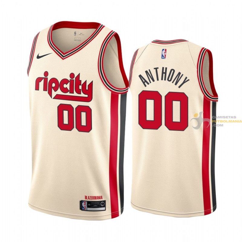 Camiseta NBA Carmelo Anthony de Portland Trail Blazers Blanca Crema 2019-2020
