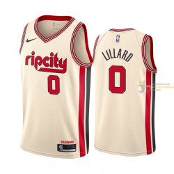 Camiseta NBA Damian Lillard de Portland Trail Blazers Blanca Crema 2019-2020