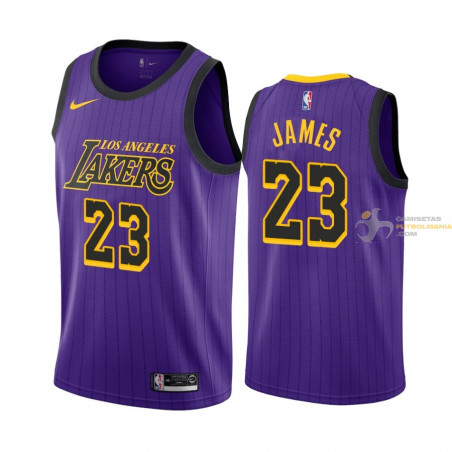 pasillo Varios barbilla Camiseta NBA Lebron James Los Angeles Lakers Púrpura 2019-2020