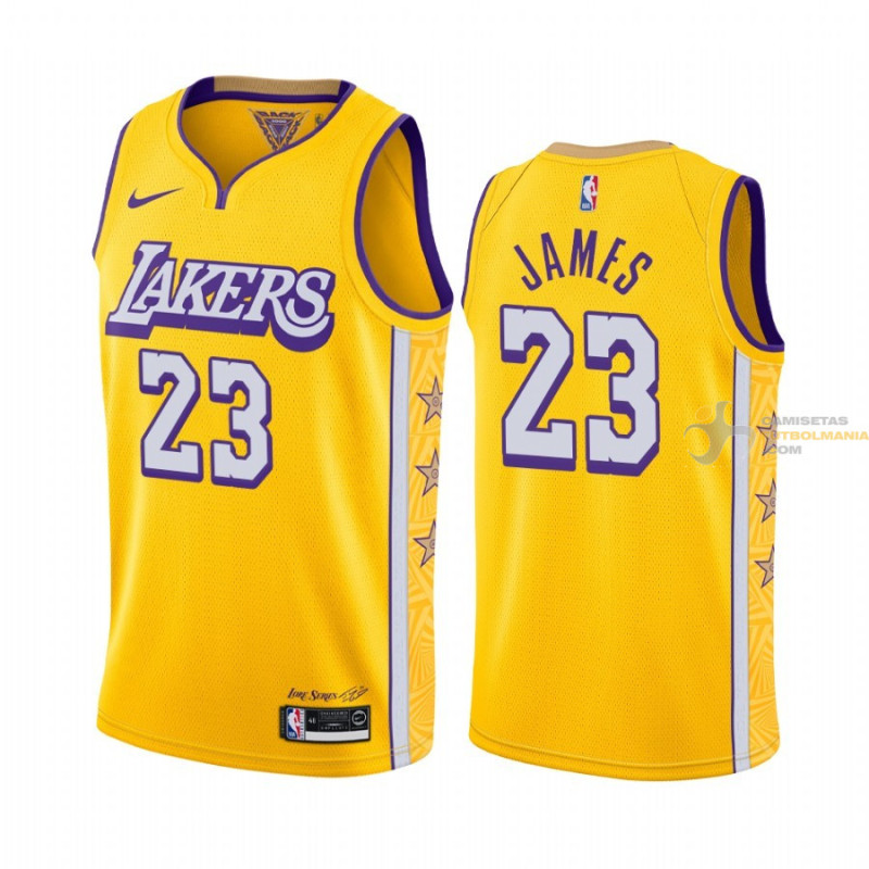 Adaptar Faceta Lluvioso Camiseta NBA Lebron James Los Angeles Lakers Amarilla 2019-2020