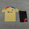Camiseta y Pantalón Niños Barcelona Dorado Entrenamiento 2024-2025