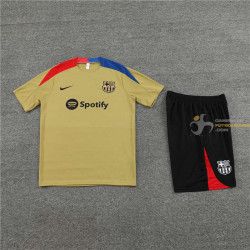 Camiseta y Pantalón Barcelona Entrenamiento Dorado 2024-2025