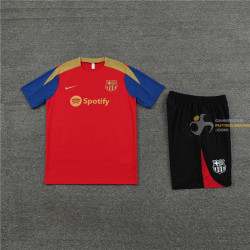 Camiseta y Pantalón Niños Barcelona Rojo Entrenamiento 2024-2025
