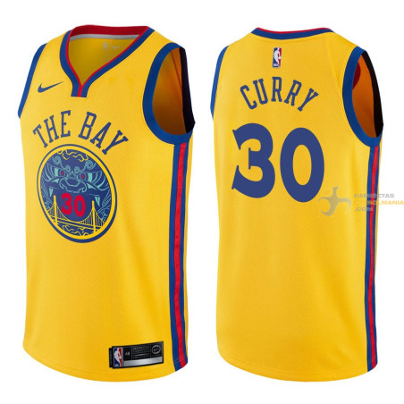 Camiseta NBA Stephen de Golden State Warriors Amarilla 2019-2020 basketball