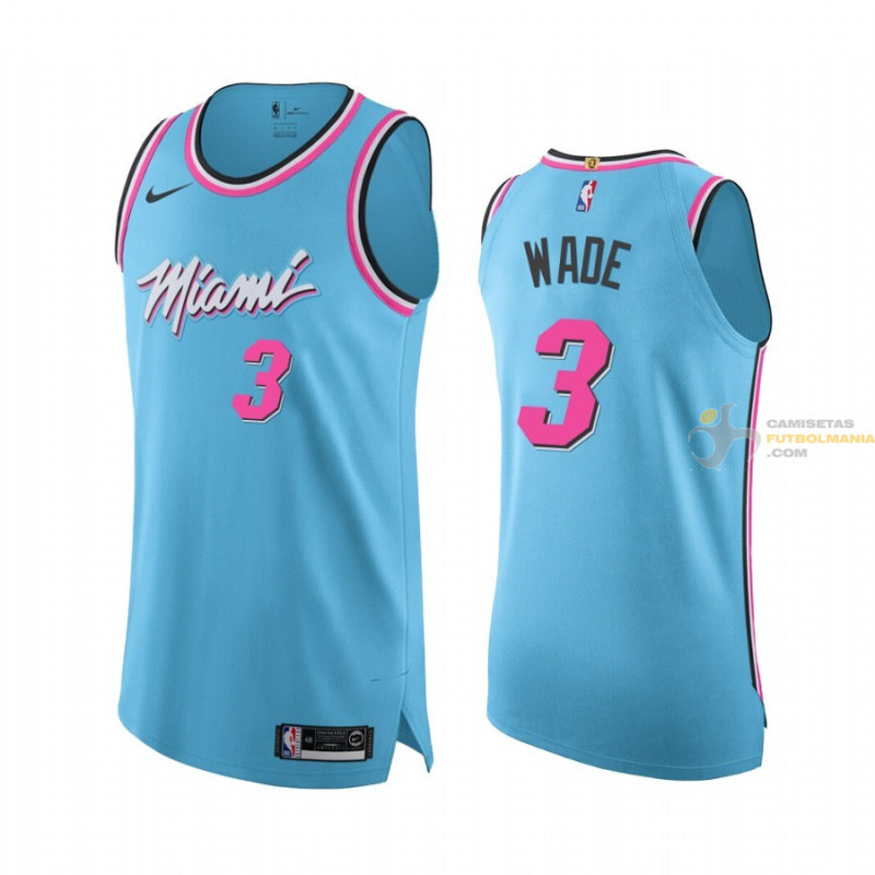 Camiseta NBA Dwyane Wade Miami Heat Azul Claro 2019-2020