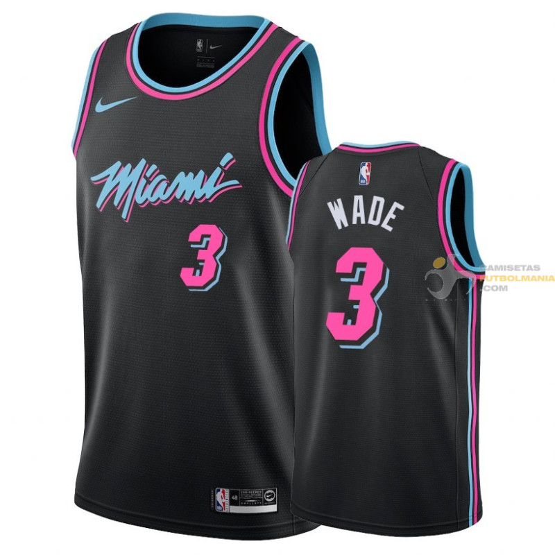 Derrotado tímido Teoría establecida Camiseta NBA Dwyane Wade Miami Heat Negra-2 2019-2020