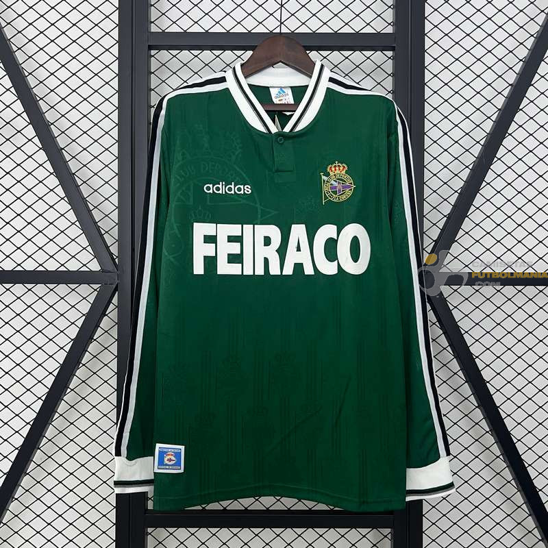 Camiseta Fútbol Deportivo de la Coruña Segunda Equipación Manga Larga Retro Clásica 1998-1999