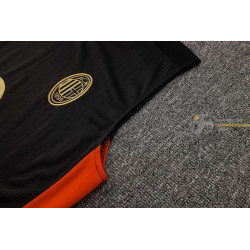 Camiseta Sin Mangas y Pantalón AC Milan Entrenamiento Negro 2024-2025