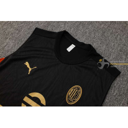 Camiseta Sin Mangas y Pantalón AC Milan Entrenamiento Negro 2024-2025