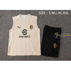 Camiseta Sin Mangas y Pantalón AC Milan Entrenamiento Cream 2024-2025