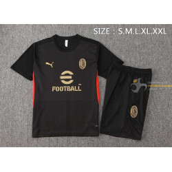 Camiseta y Pantalón AC Milan Entrenamiento Negro 2024-2025