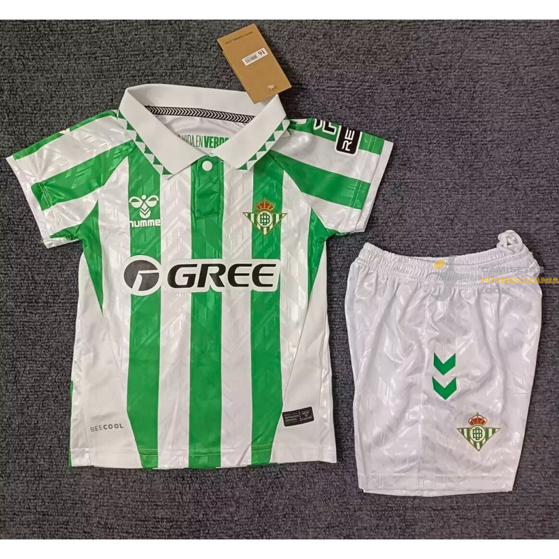 Camiseta y Pantalón Fútbol Niños Betis Primera Equipación 2024-2025