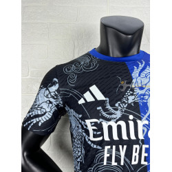 Camiseta Fútbol Real Madrid Edición Especial Dragón Negro Azul Versión Jugador 2025-2026