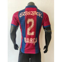 Camiseta Fútbol Barcelona Travis Scott Primera Equipación Skeleton Retro Versión Jugador 2000-2001