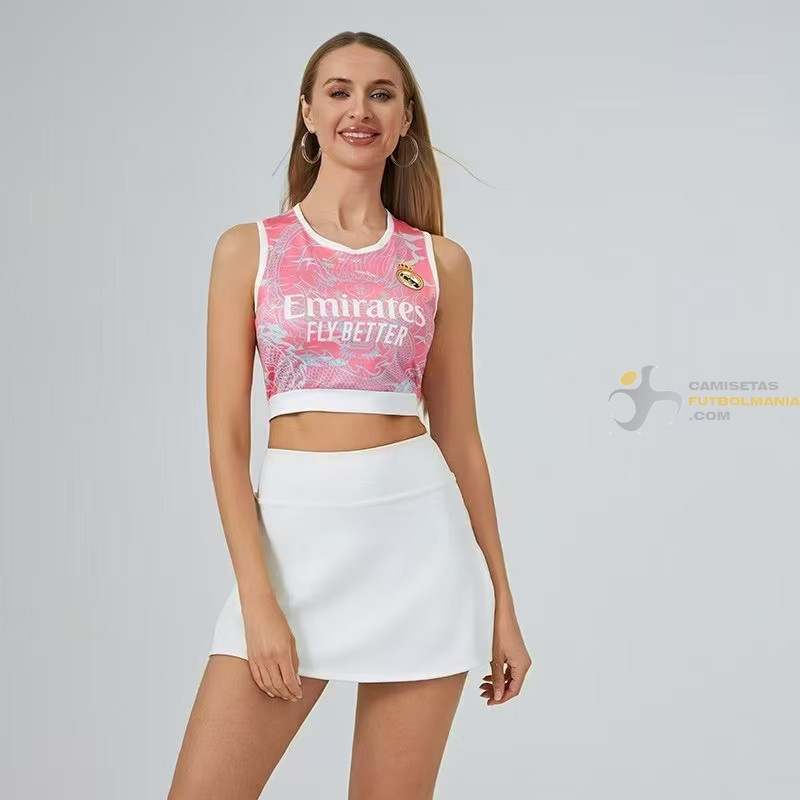 Camiseta Top Sin Mangas Fútbol Mujer Real Madrid Dragón Rosa 2025-2026