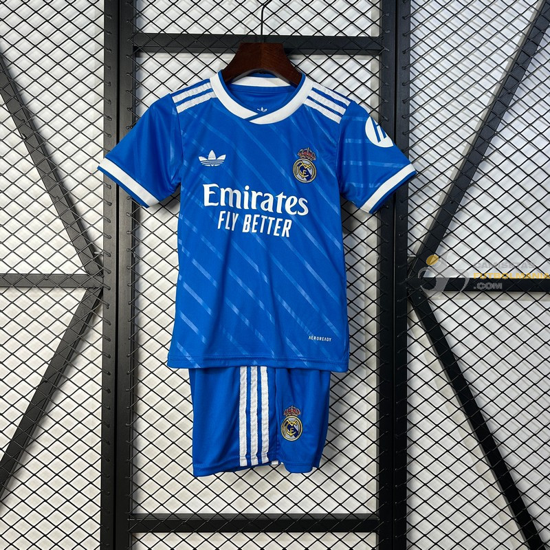 Camiseta y Pantalón Fútbol Niños Real Madrid Tercera Equipación 2025-2026