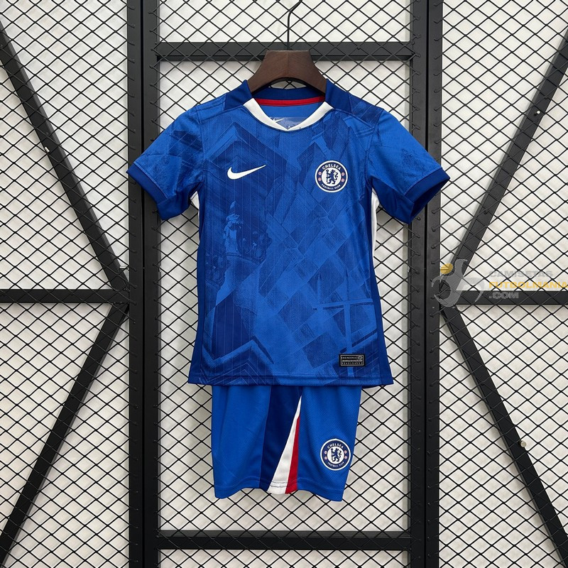 Camiseta y Pantalón Fútbol Niños Chelsea Primera Equipación 2025-2026