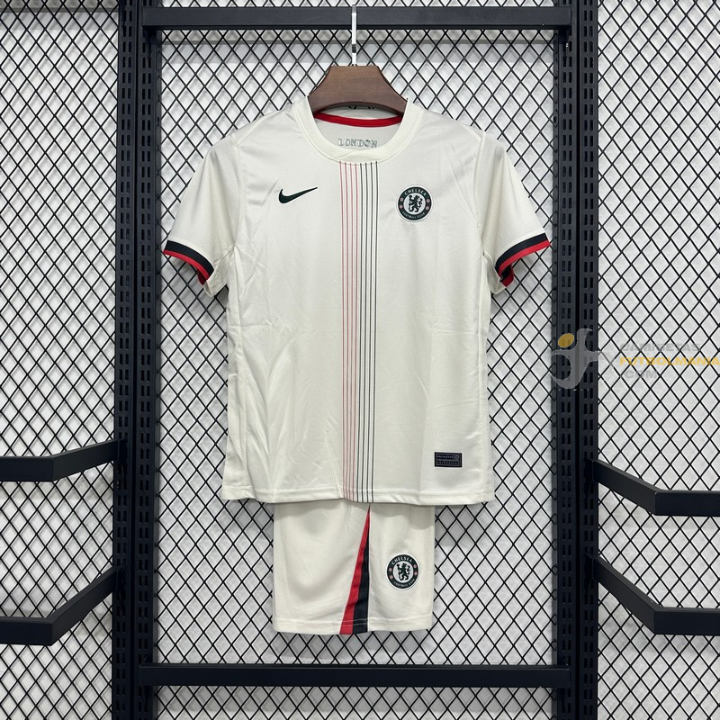 Camiseta y Pantalón Fútbol Niños Chelsea Segunda Equipación 2025-2026