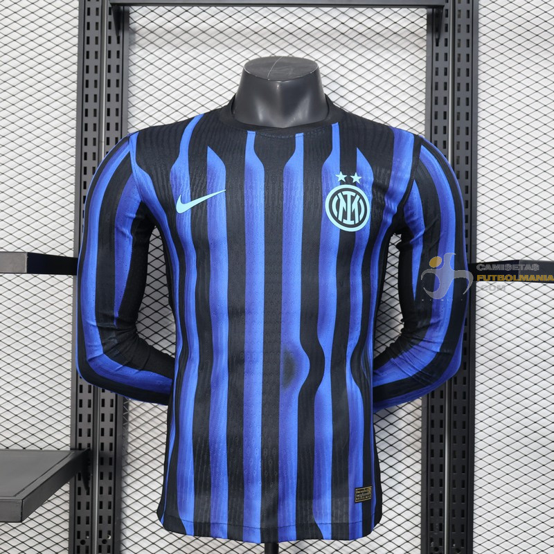 Camiseta Fútbol Inter Milan Primera Equipación Versión Jugador Manga Larga 2025-2026
