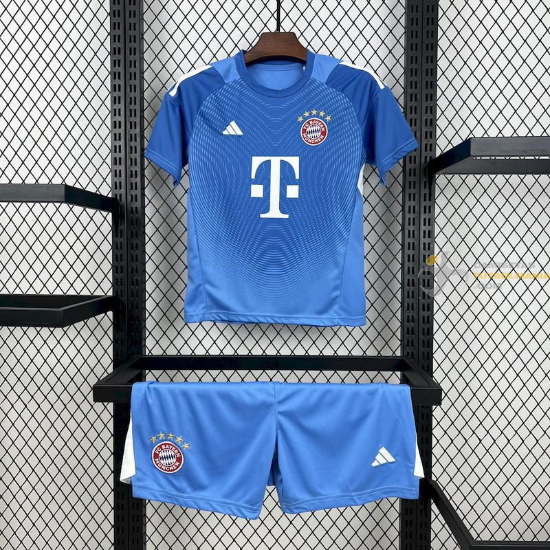 Camiseta y Pantalón Fútbol Niños Bayern Munich Portero Segunda Equipación 2025-2026